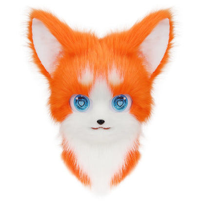 Animal Furry Fursuit Head Mask - Plush Cat & Fox Cosplay Prop