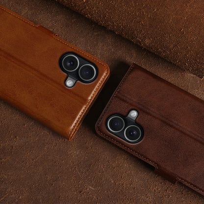 Luxury Genuine Calf Leather Flip Wallet Phone Case for iPhone