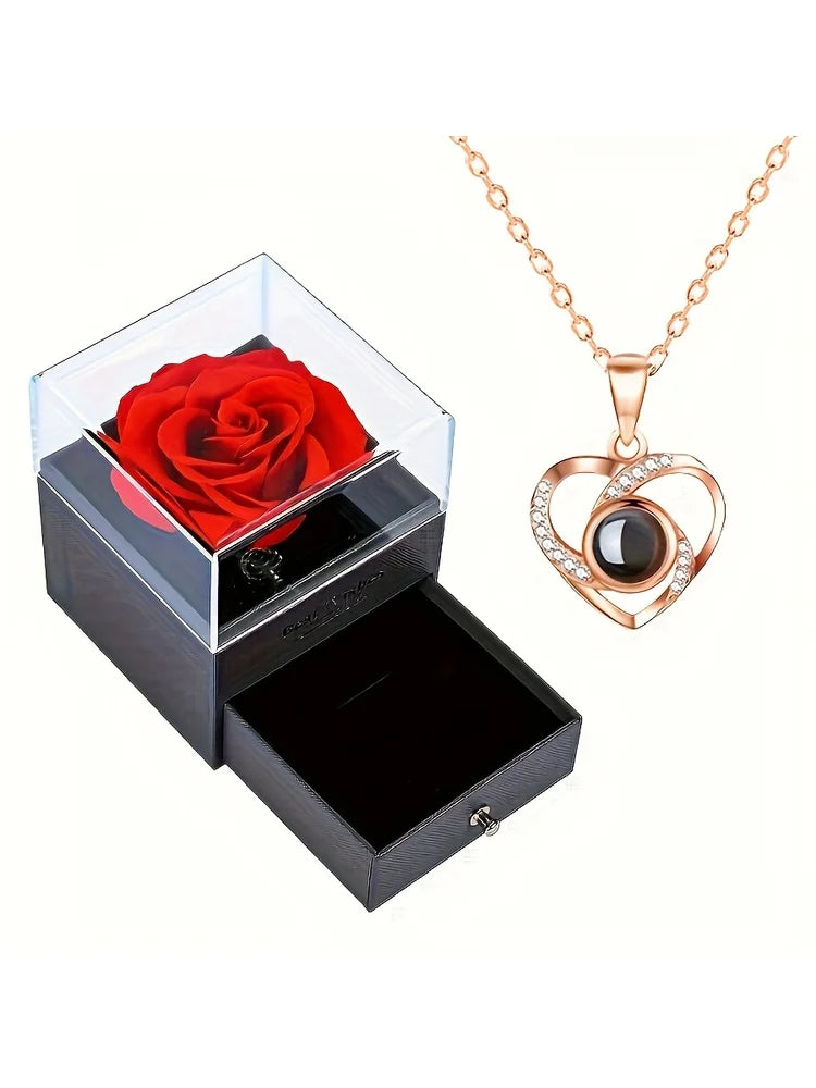 Projection Necklace with Luxury Rose