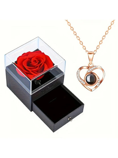 Projection Necklace with Luxury Rose