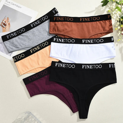 FINETOO 8-Pack Women's High-Cut Soft Cotton Thongs