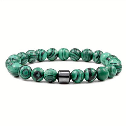 Magnetic Tiger Eye Lava Map Shimmer Malachite Stone Bracelet