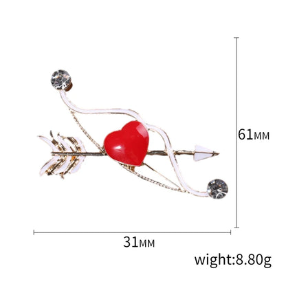 Valentine's Day Romantic Rhinestone Heart Brooches