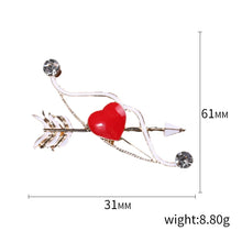 Valentine's Day Romantic Rhinestone Heart Brooches