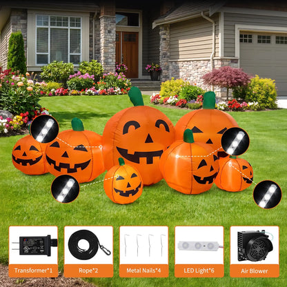 7.5FT Halloween Pumpkin Inflatable Outdoor Toy with Built-In LED Lights