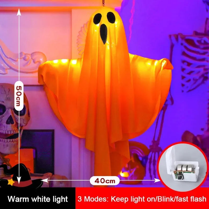 Hanging LED Light-Up Ghost Halloween Decoration