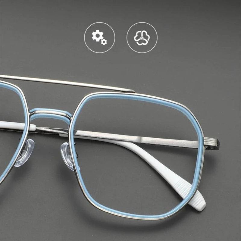 Retro Aviator Anti-Blue Light Glasses with Custom Reading Lenses