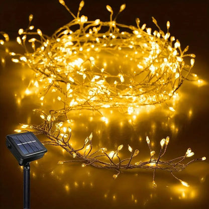 Solar LED Firecracker String Fairy Lights