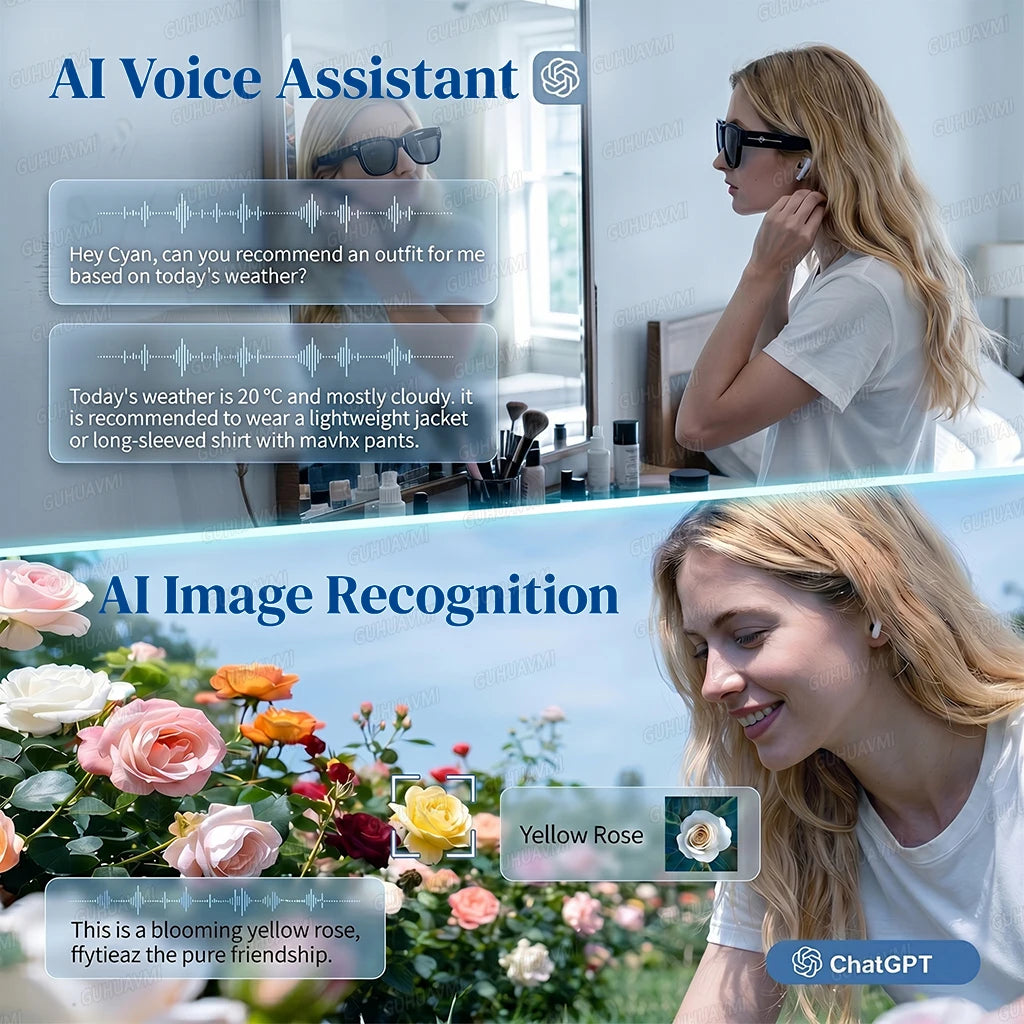 4K AI Camera Smart Sunglasses with Power Bank