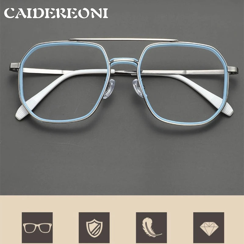 Retro Aviator Anti-Blue Light Glasses with Custom Reading Lenses