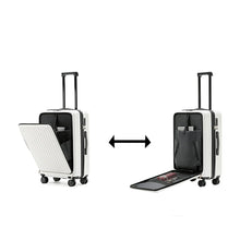 Multi-Functional Silent Wheel Suitcase with USB Charging Port Cup Holder & Practical Hook