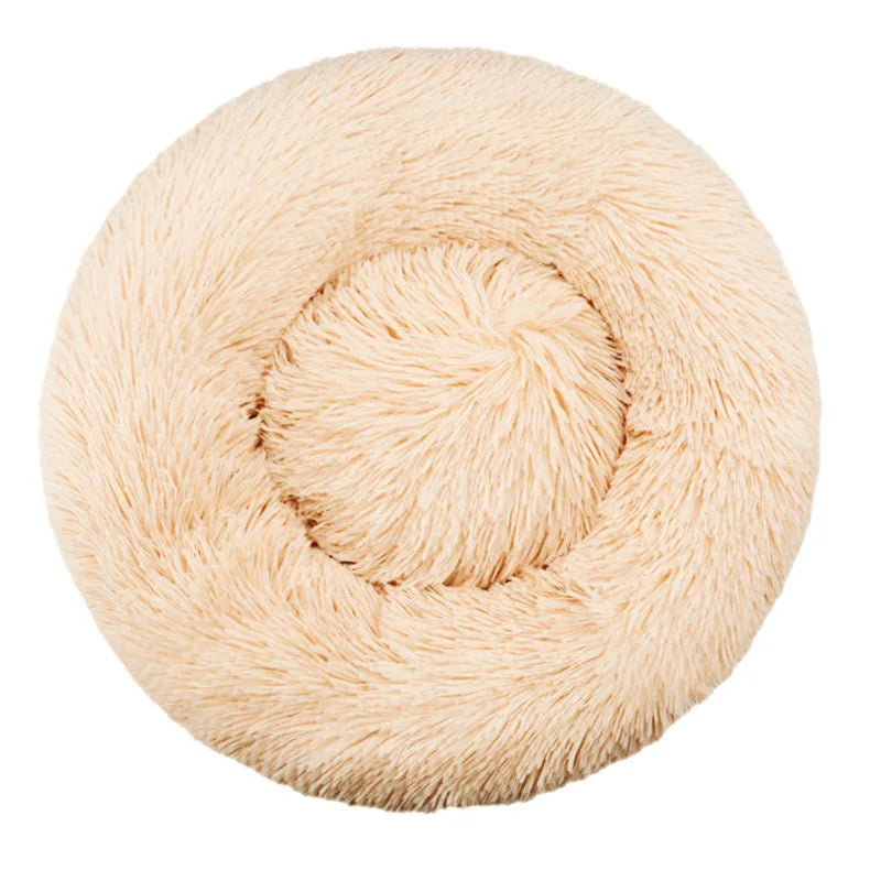 Round Warm Plush Washable Pet Bed