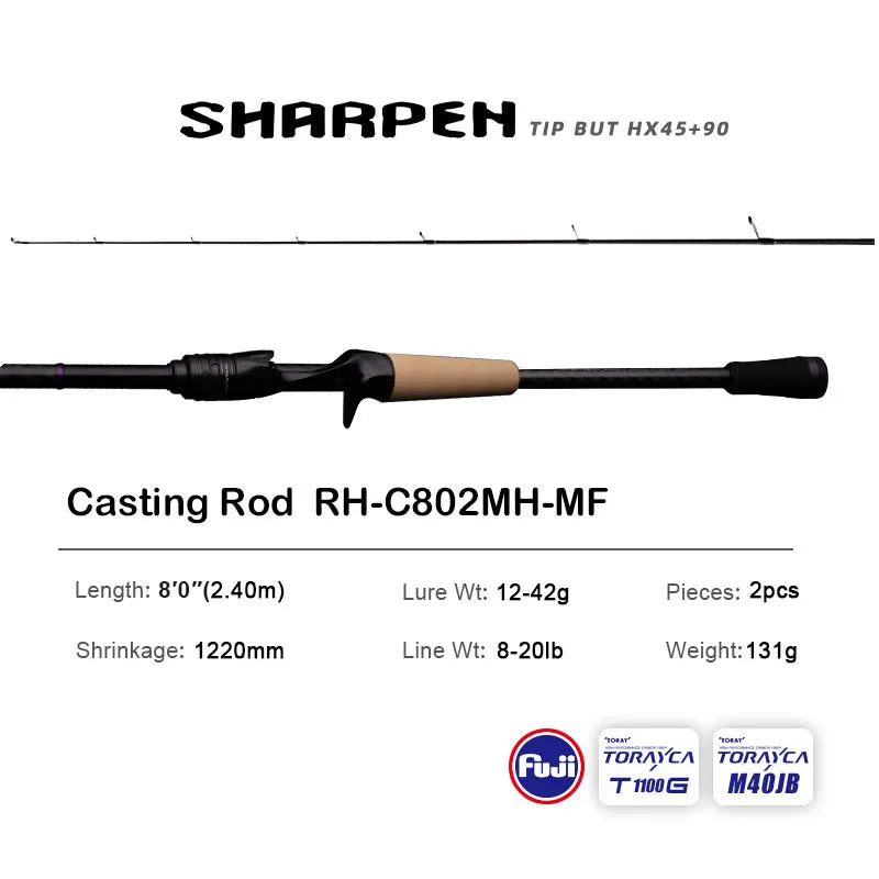 PURELURE SHARPEN Soft Lure Long Spinning and Casting Action Rods