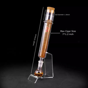 Borosilicate Glass Cigar Aromatherapy Humidors Tube Kit with 265mm Length Aroma Infusion