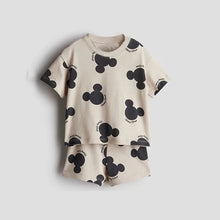 2 Piece Cartoon Print T-shirt and Shorts Set