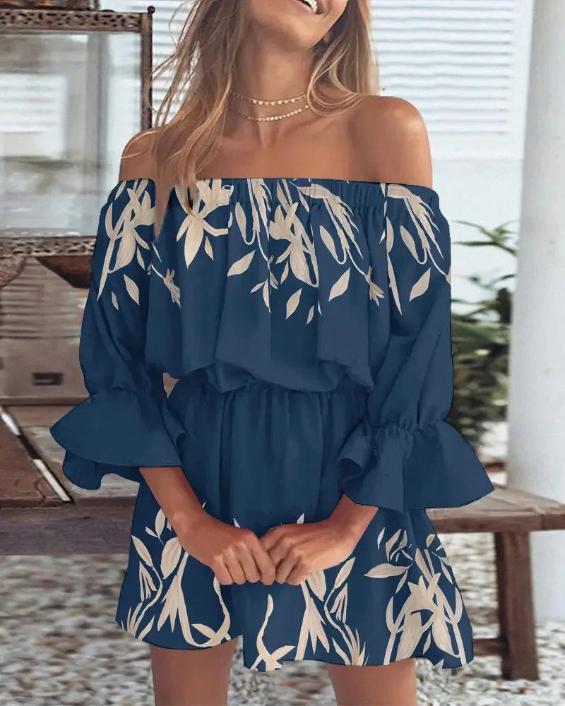 Women's Summer Floral Off-Shoulder Boho Blouse