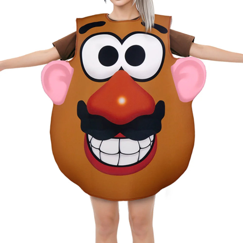 Funny Potato Head Cosplay Costume – Matching Mr. & Mrs. Tunic Outfit for Couples & Kids