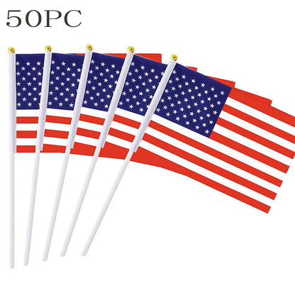 50-Piece Handheld Mini American Stick Flags (5.5" x 8.2")
