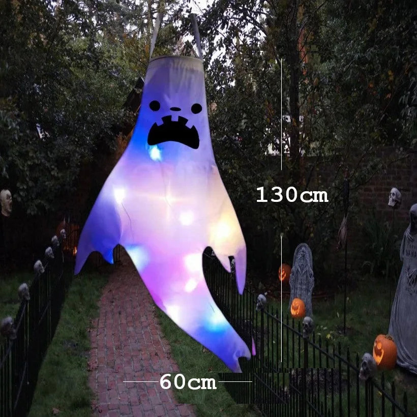Hanging LED Light-Up Halloween Ghost Outdoor Decoration