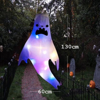 Hanging LED Light-Up Halloween Ghost Outdoor Decoration