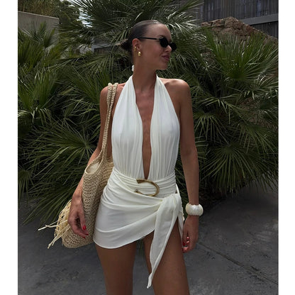 Two Pieces Micro Bikini Sarong Mini Skirt