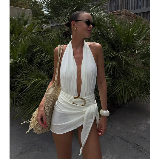 Two Pieces Micro Bikini Sarong Mini Skirt