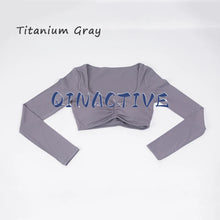 QINACTIVE Crop Top Long Sleeve Shirt