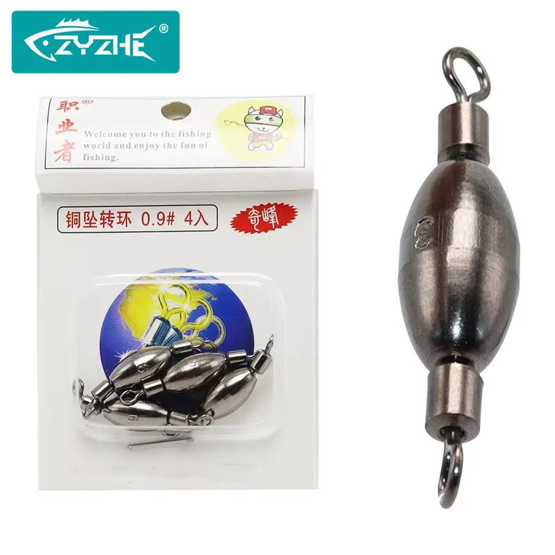 ZYZHE Fishing Swivel with Copper Weight Sinker (1.2g-11.3g)