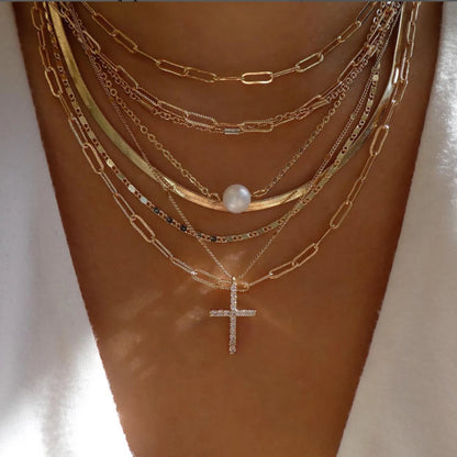 5pcs Simple Braided Bead Chain Necklaces