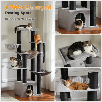 PAWZ Road 67" Multi-Level Heavy-Duty Cat Tree Tower for Large Cats