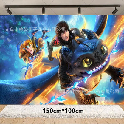How to Train Your Dragon Party Decorations Set - Foil Balloons, Birthday Banner & Cake Toppers
