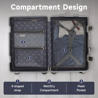 Aluminum Frame Carry On Luggage with TSA Lock