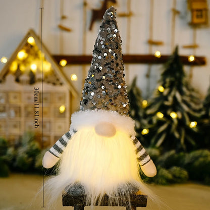 Christmas LED Light-Up Plush Gnome Ornament