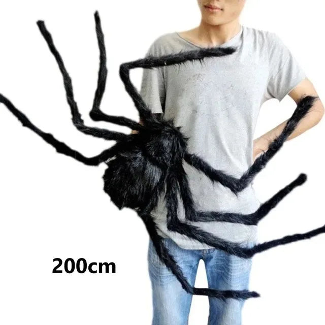 Giant Plush Black Spider Outdoor Halloween Decor