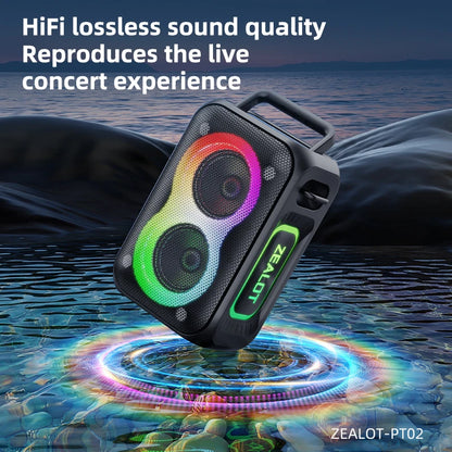 ZEALOT PT02 60W Portable Wireless Party Speaker with Dynamic RGB Lights
