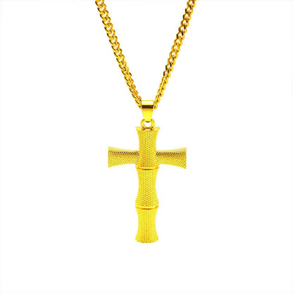 24K Gold AU999 Cross Pendant Necklace - Fine Religious Faith Jewelry