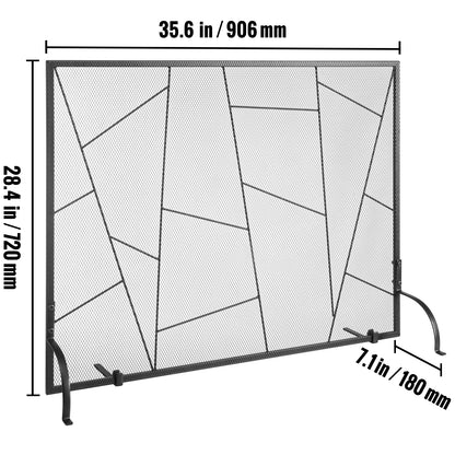 SucceBuy Fireplace Screen with Door Iron
