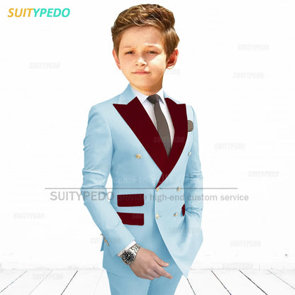 Slim Fit Peaked Lapel Formal Blazer and Pants Two Piece Suit