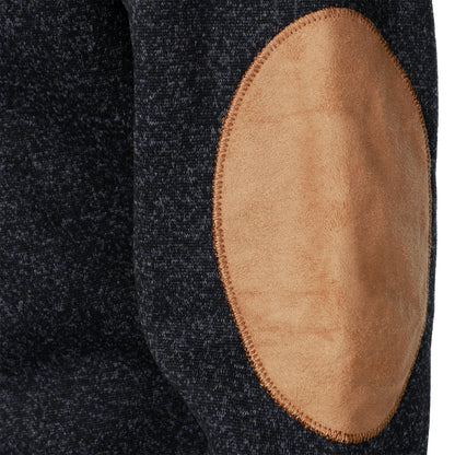 Stand Collar Padded Elbow Sweater