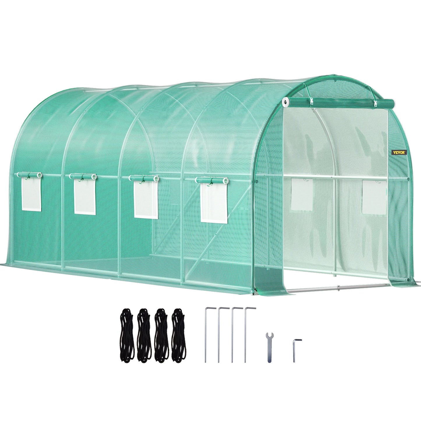 SucceBuy Walk-in Tunnel Greenhouse with Galvanized Frame & Waterproof Cover