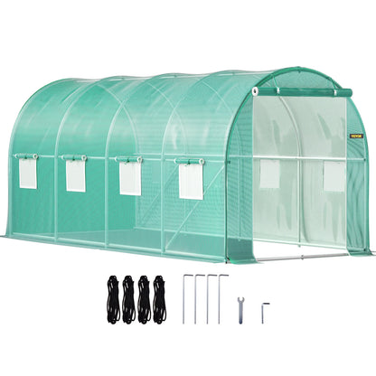 SucceBuy Walk-in Tunnel Greenhouse with Galvanized Frame & Waterproof Cover