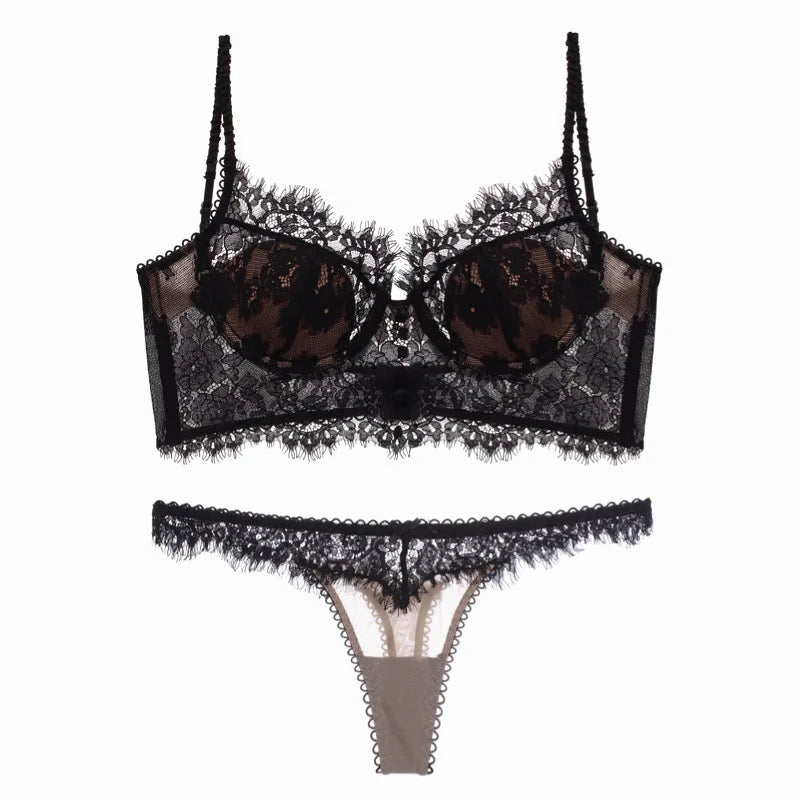 French Ultra Thin Lace Bra Set