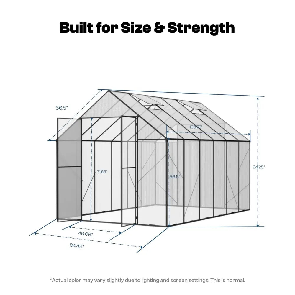Greenhouse with Aluminum Frame & Roof Vent