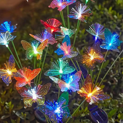 Solar Led Butterfly Flowe Lights For Outdoors
