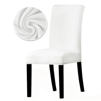 Luxurious Soft Velvet Stretch Chair Covers – Universal Slipcover Protector for Dining Room, Hotel & Office