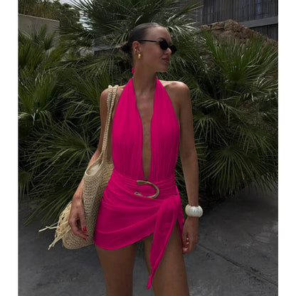 Two Pieces Micro Bikini Sarong Mini Skirt