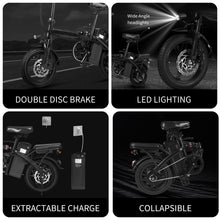 400W Dual Disc Brake Foldable Electric Bicycle Basket