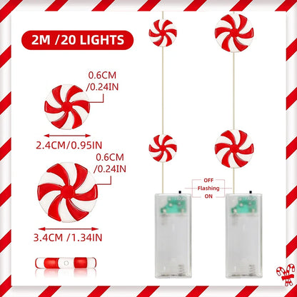 2M/20LED Christmas Candy String Lights
