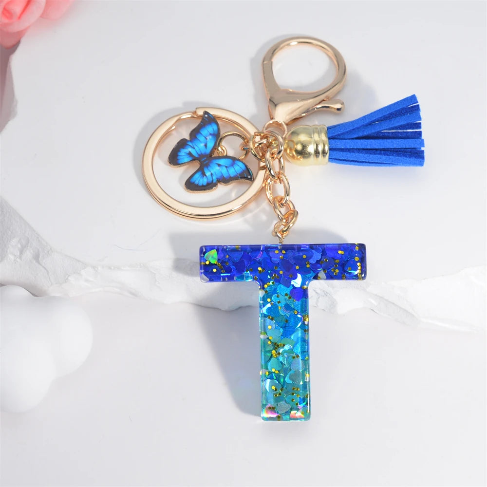 Alphabet Tasseled Keychain