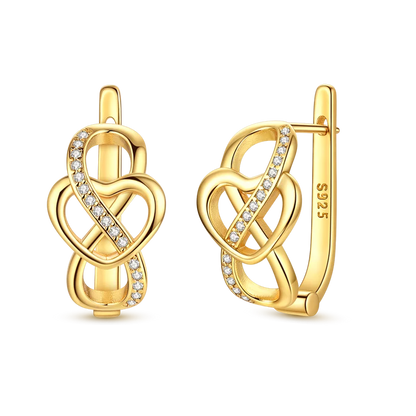 925 Sterling Silver CZ Zircon Gold-Plated Hoop Earrings – Sparkling Minimalist Jewelry